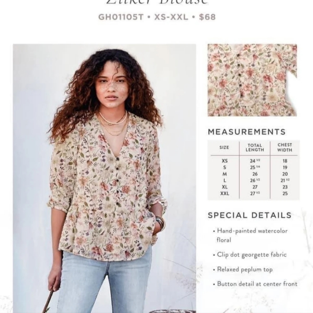 NWT Matilda Jane Good Hart Zilkers Blouse Sz M